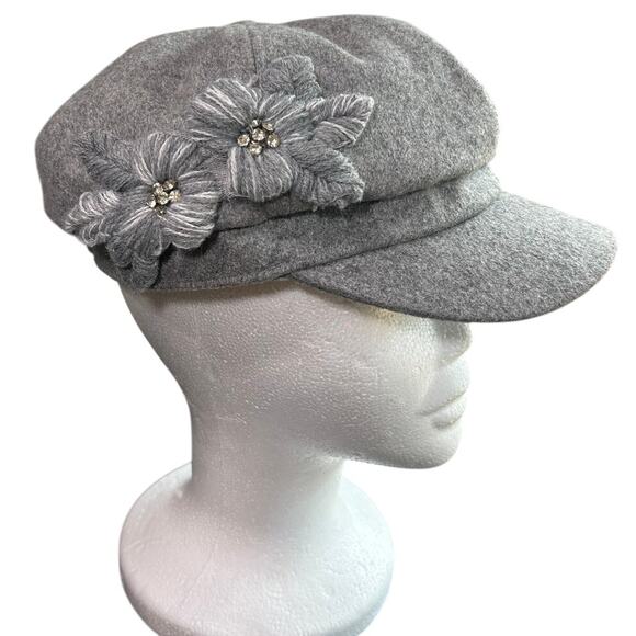 Vintage Gray Women's Hat with Floral Accent - Picture 1 of 4